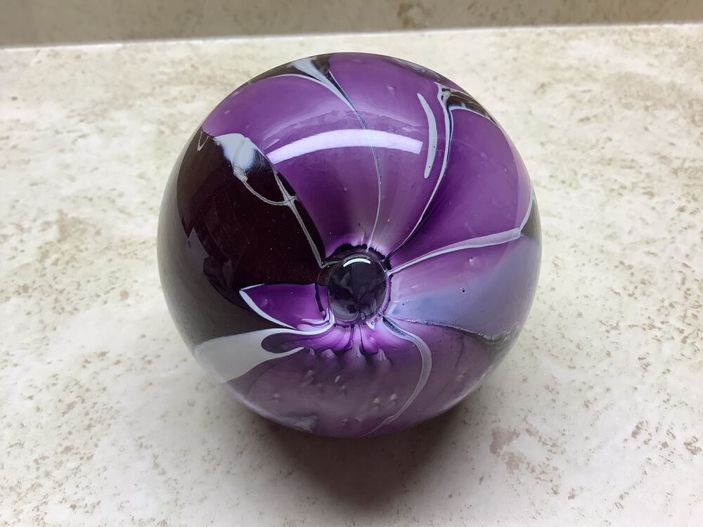 Vintage Glass Eye Studio Paperweight, GES 91, Studio Art Glass Mt. St. Helens